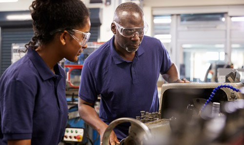 Apprentice in workshop