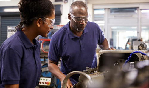 A female apprentice from an ethnic minority
